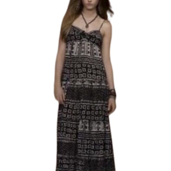 Ralph Lauren Denim & Supply Tribal Abstract Flowy Tiered Maxi Dress Medium - Picture 1 of 11